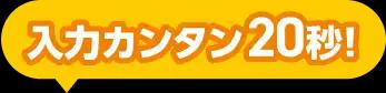 入力カンタン20秒！